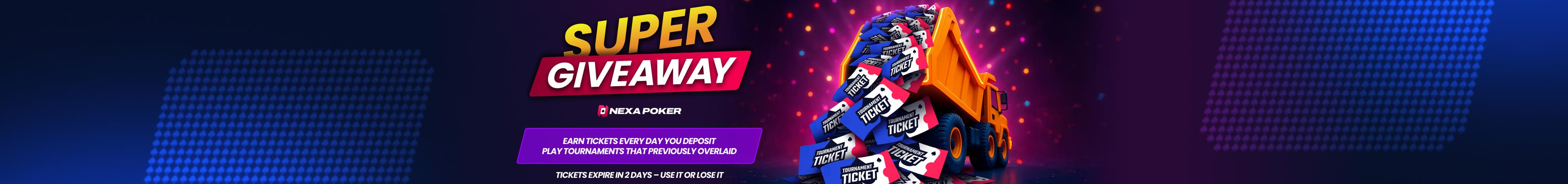 Deposit To Get Free Tickets In The Super Giveaway